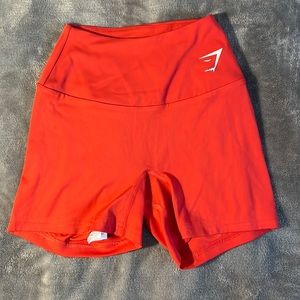 XS red gym shark biker shorts